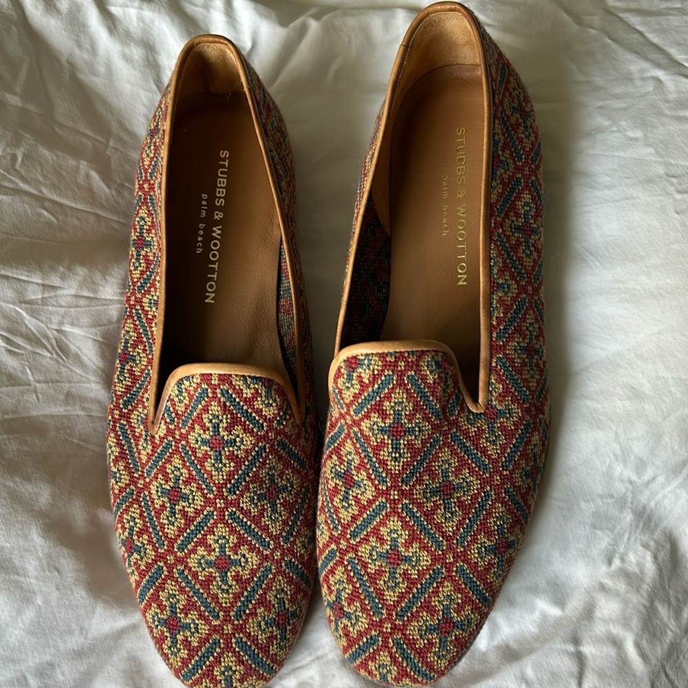 Stubbs & Wootton Cuenca Slipper shoes In Red-like new